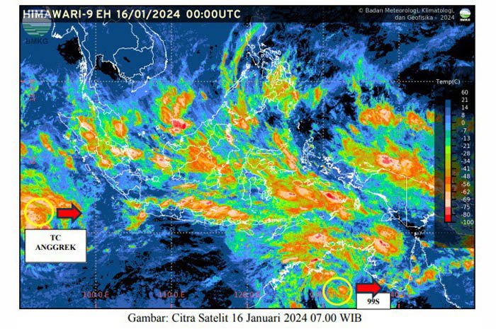 Siklon Tropis Anggrek dan Bibit Siklon 99S Terbentuk di Selatan Indonesia, Ini Dampak Cuacanya