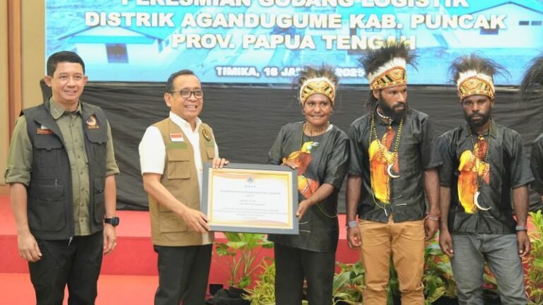 BNPB dan Kemenko PMK Resmikan Gudang Logistik Agandugume di Papua Tengah