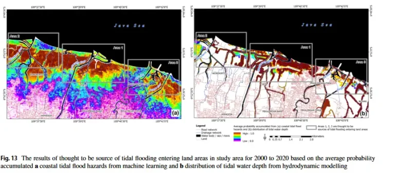 Teknologi ForeINTiFlood BRIN Ungkap Tiga Titik Utama Masuknya Banjir Rob di Pekalongan