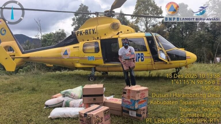 BNPB Maksimalkan Jalur Darat dan Udara Kirim Logistik ke Wilayah Sulit Akses di Sumut