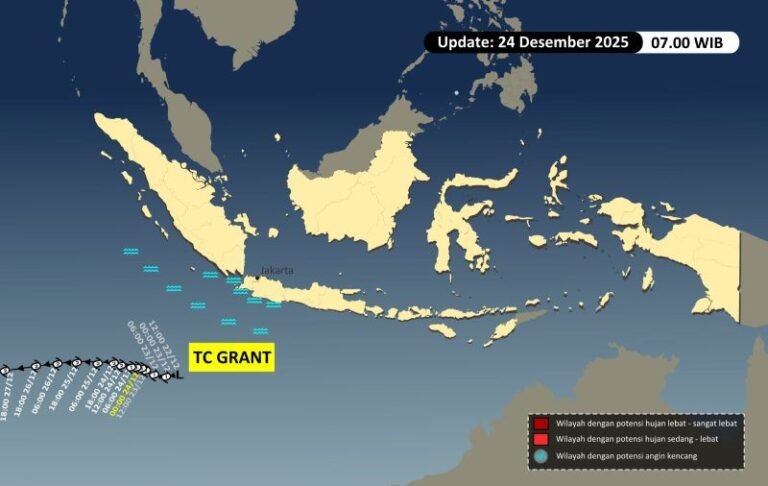 Siklon Tropis Grant Picu Potensi Gelombang Tinggi Hingga 4 Meter