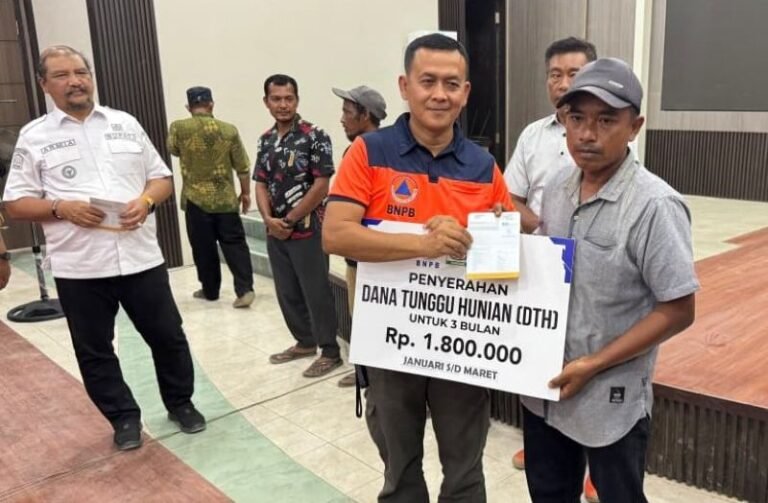 BNPB Salurkan Dana Tunggu Hunian Tahap Pertama Bagi Warga Aceh Tamiang