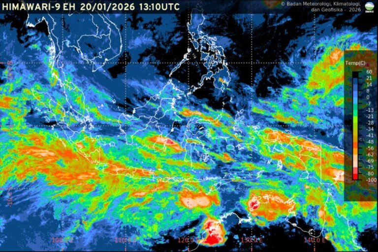 BMKG: Curah Hujan Meningkat di Sejumlah Wilayah Indonesia Jelang Akhir Januari 2026