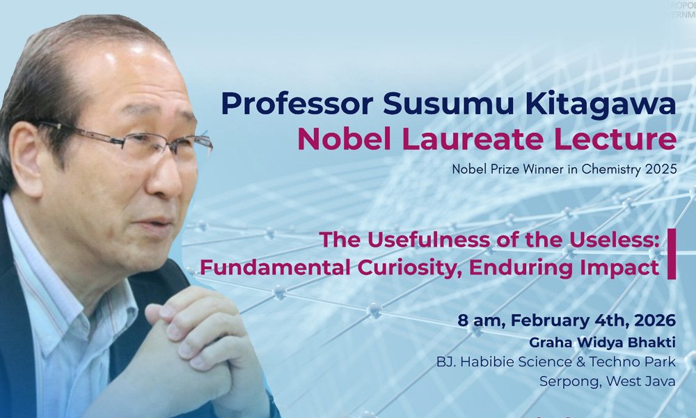Peraih Nobel Kimia 2025, Prof. Susumu Kitagawa Beri Kuliah Umum di KST B.J. Habibie, Serpong