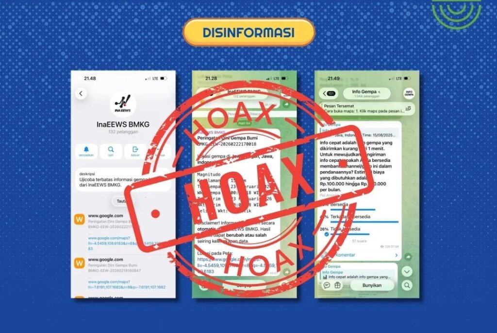 Waspada Disinformasi! BMKG Tegaskan Akun Telegram InaEEWS Palsu dan Ilegal