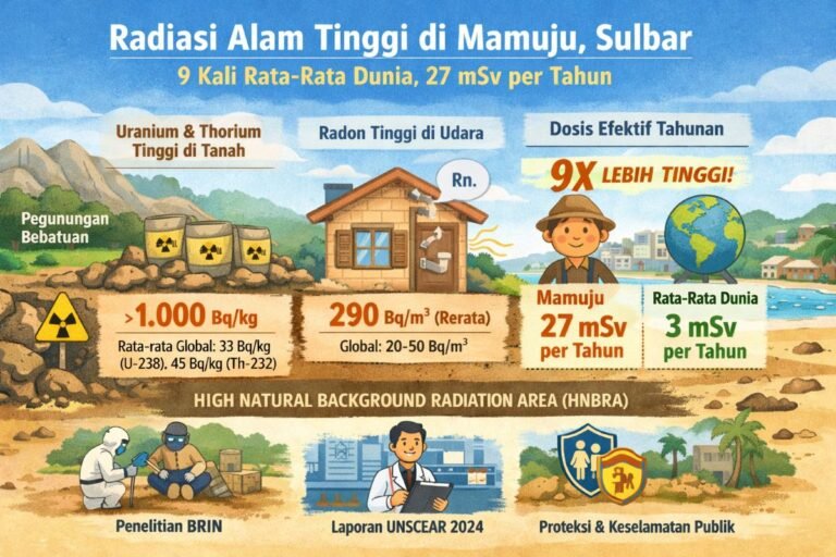 Paparan Radiasi Alam Mamuju 9 Kali Rata-Rata Dunia, Masuk Laporan UNSCEAR 2024