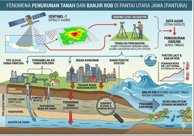 Pantura Jawa Alami Penurunan Tanah, Muka Laut Naik Hingga 4,3 Milimeter per Tahun